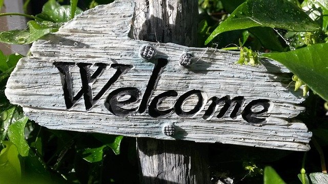 welcome sign, garden decoration, welcome, home, decoration, garden, sign, spring, house, gray home, gray house, nature, gray garden, gray welcome, gray gardening